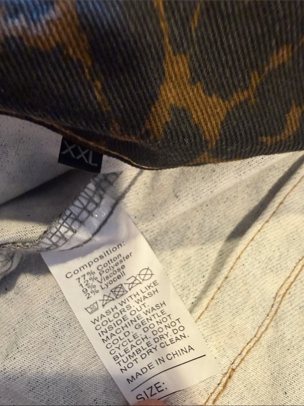XXL Plus Size Leopard Print Denim Jacket